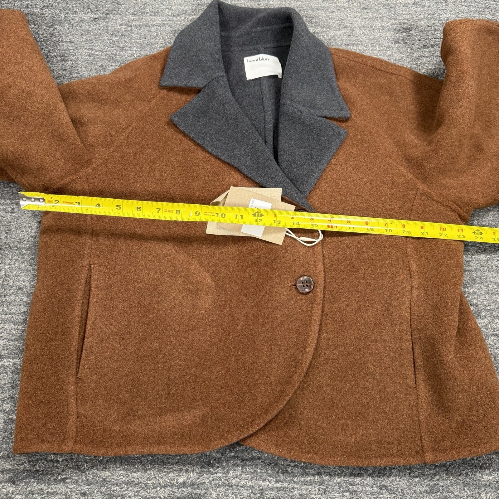 Hemi Blurr Wool Coat Women Small Brown Oversized Boxy Statement Quiet Luxury — image 8 of 8